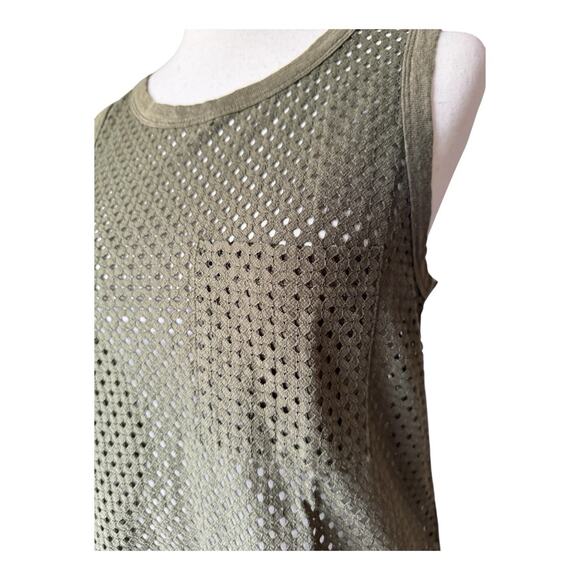 Banana Republic Olive Green Mesh Tank Top Sleeveless Blouse Size S - Picture 4 of 8